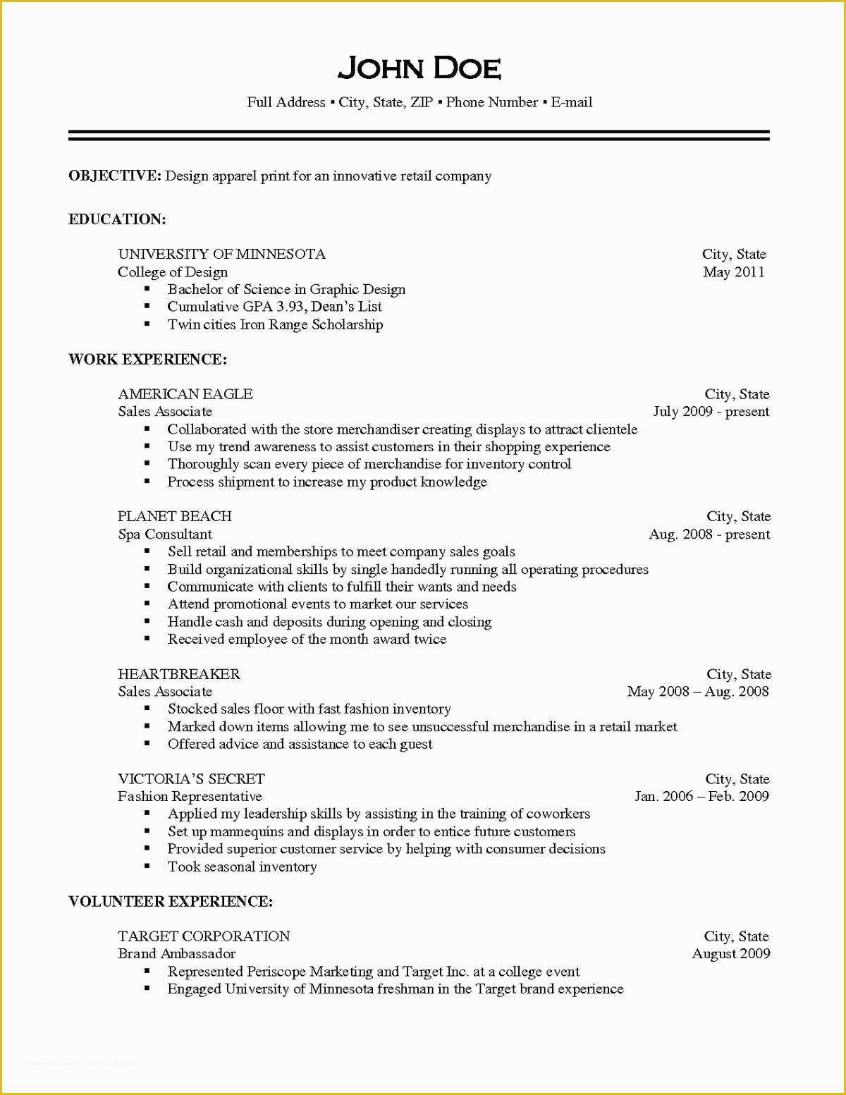 What is the Best Free Resume Template Of Résumé