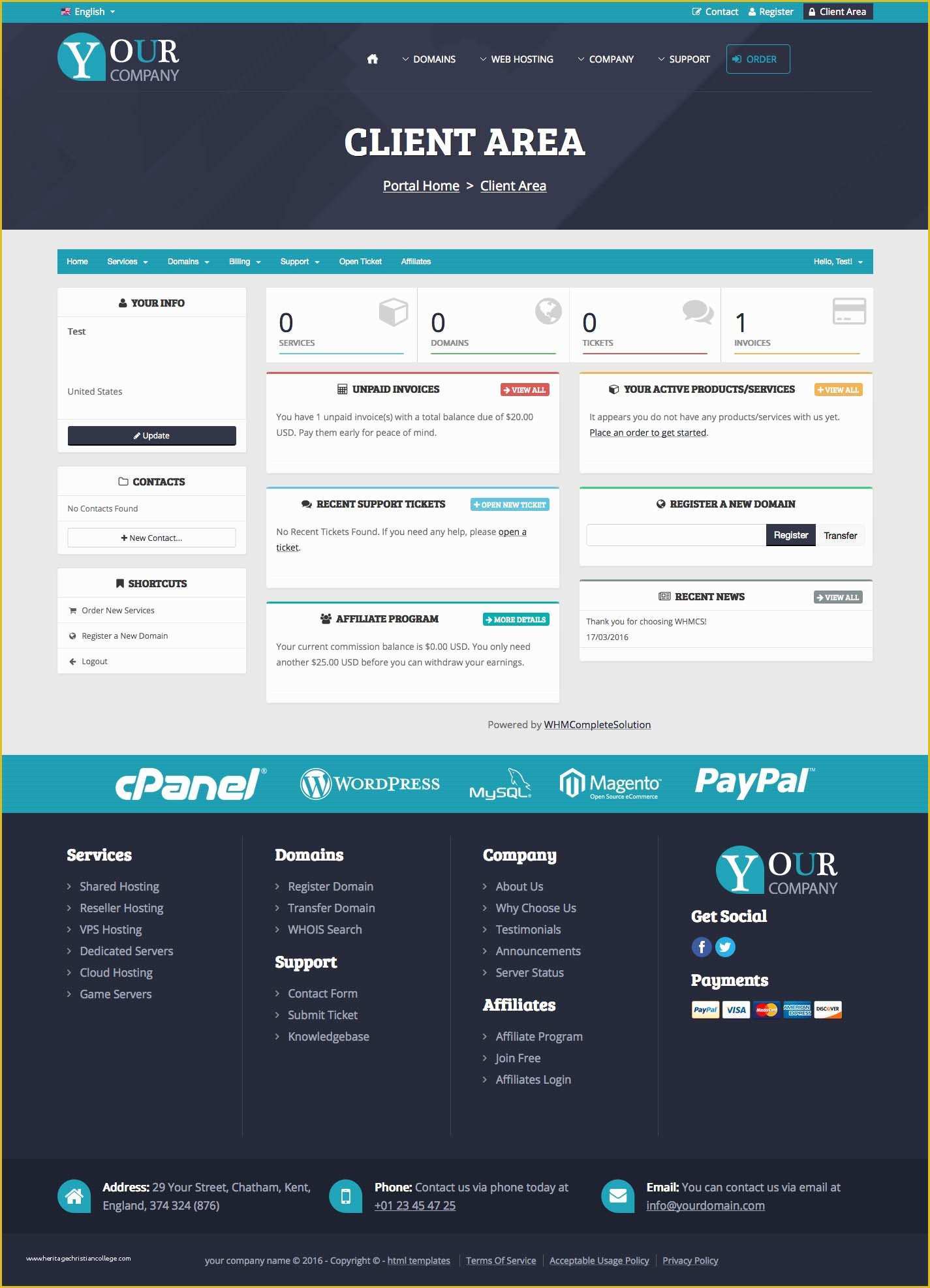 Whmcs Client area Templates Free Of HTML Template for Web Hosting Providers A Highly