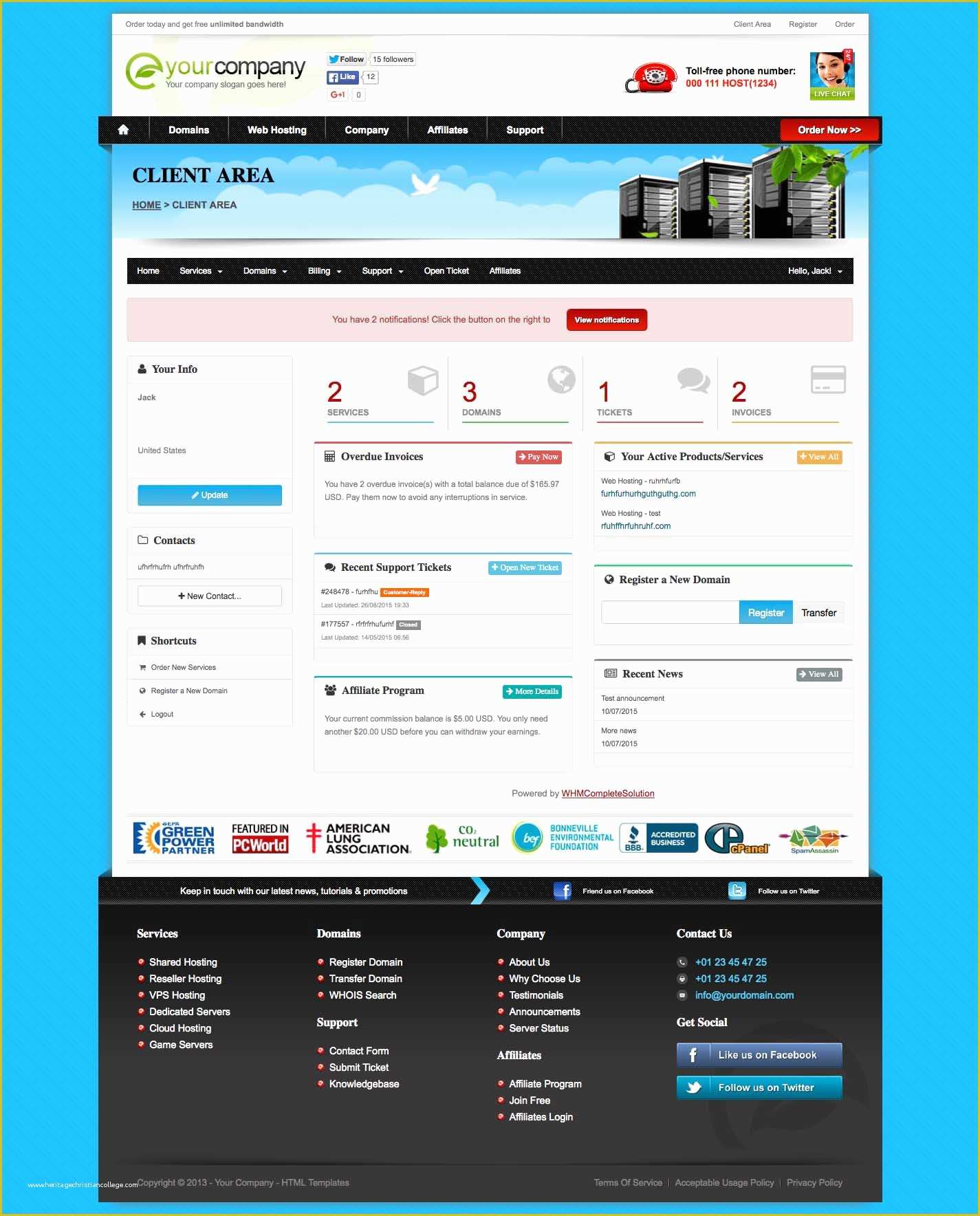 Whmcs Client area Templates Free Of HTML5 Css3 Responsive Template A Highly Professional