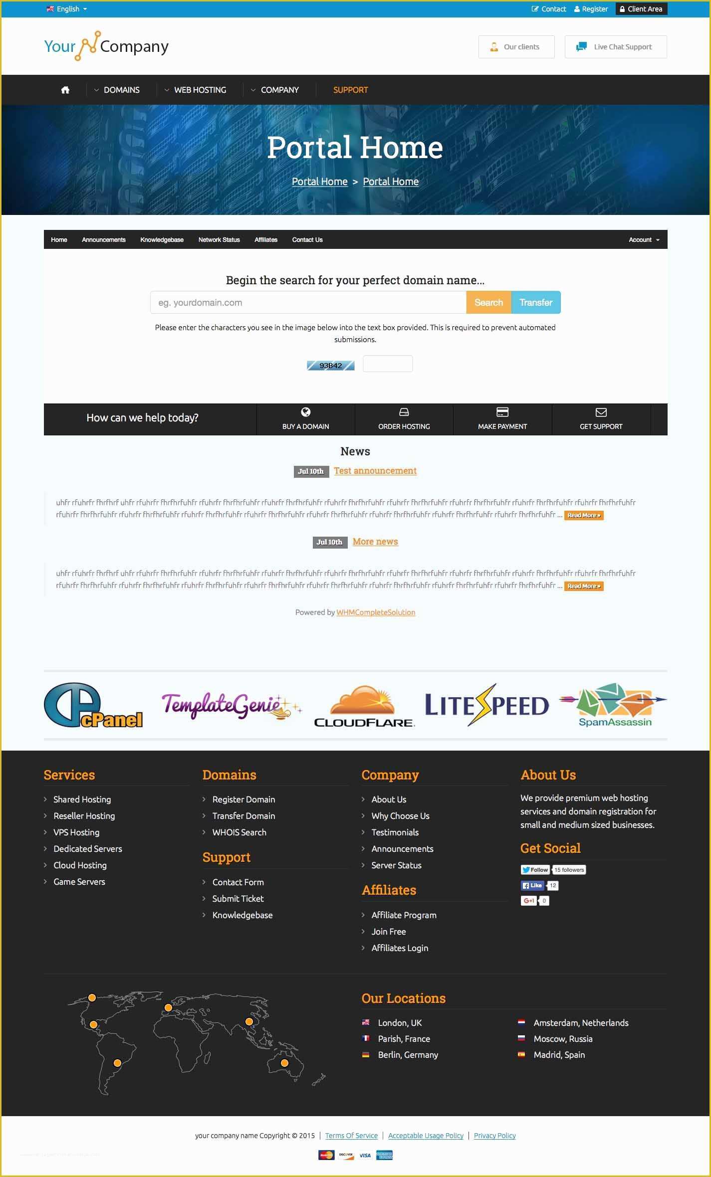 Whmcs Client area Templates Free Of PHP Responsive Template A Highly Professional Website