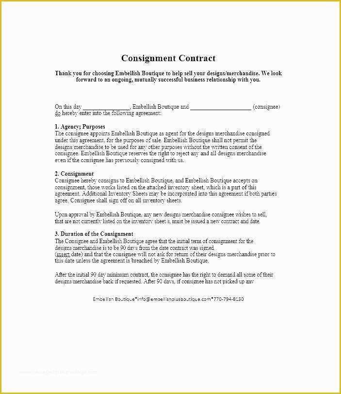 Wholesale Terms and Conditions Template Free Of Consignment Sales Contract Template