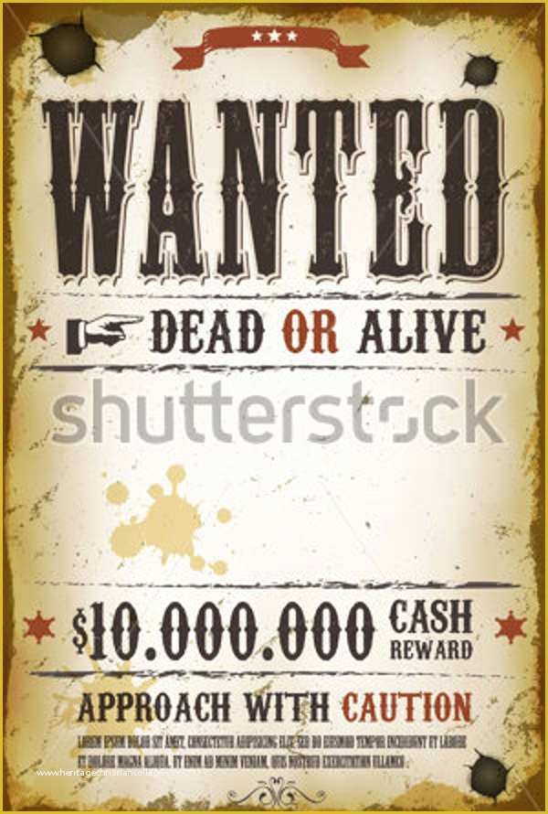 Wild West Wanted Poster Template Free Of 18 Wanted Poster Design Templates In Psd