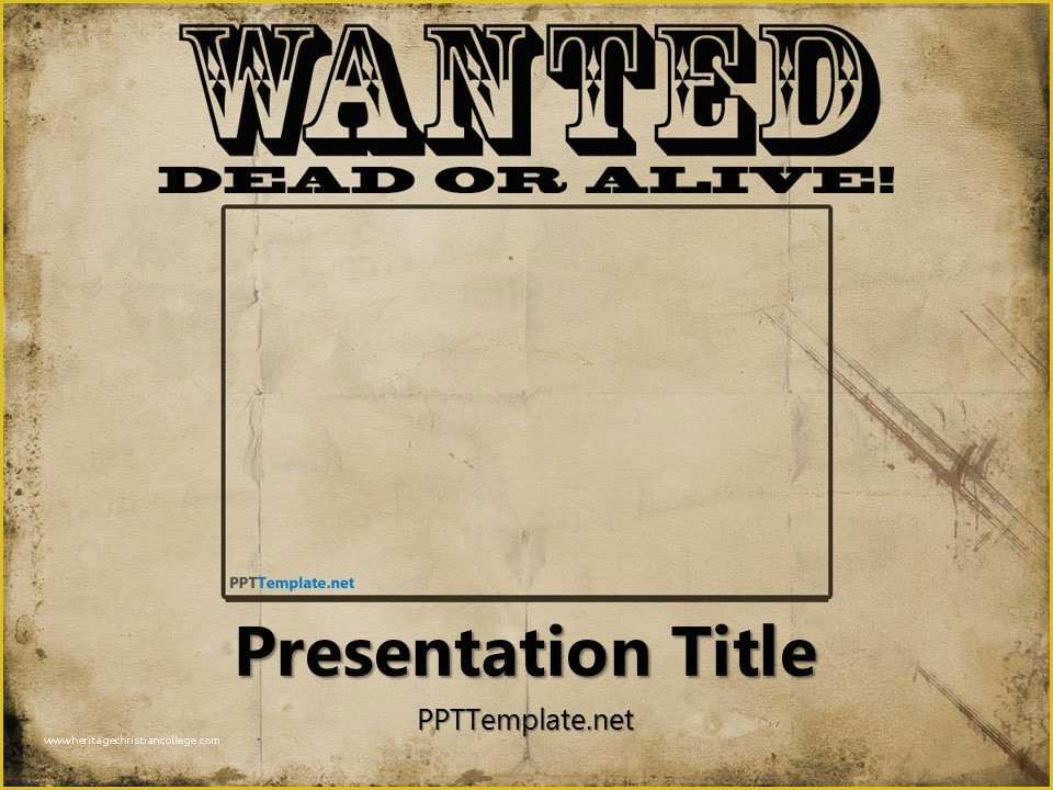 Wild West Wanted Poster Template Free Of Free Wanted Poster Template for Powerpoint