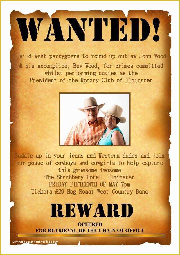 Wild West Wanted Poster Template Free Of Fun