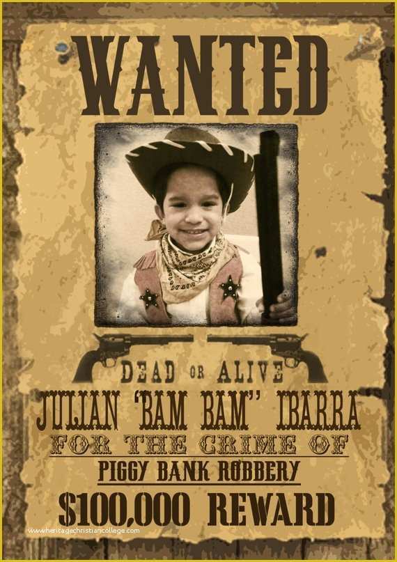 Wild West Wanted Poster Template Free Of Items Similar to Wild West &quot;wanted Poster&quot; Printable On Etsy