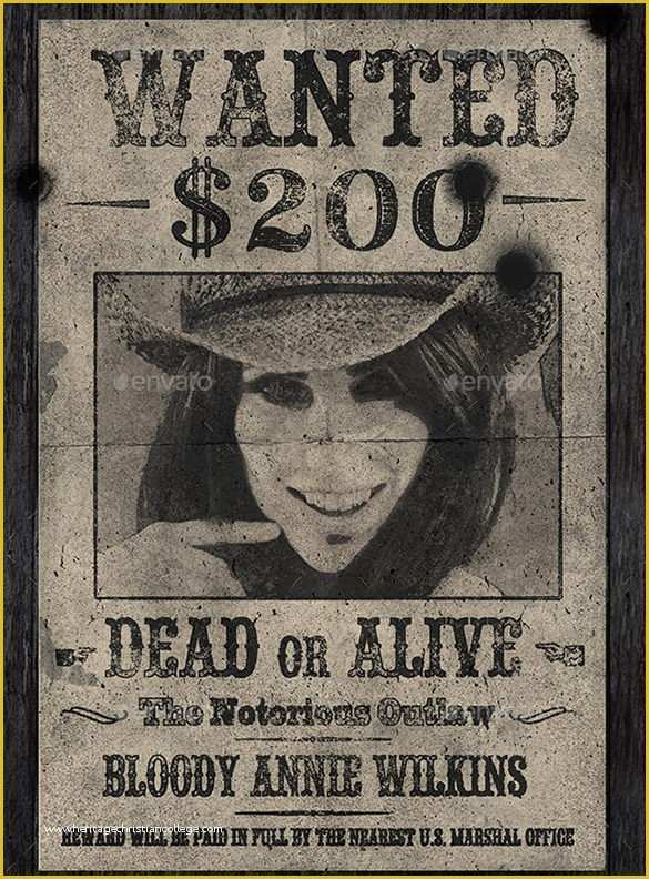 Wild West Wanted Poster Template Free Of Old Wanted Poster 10 Free