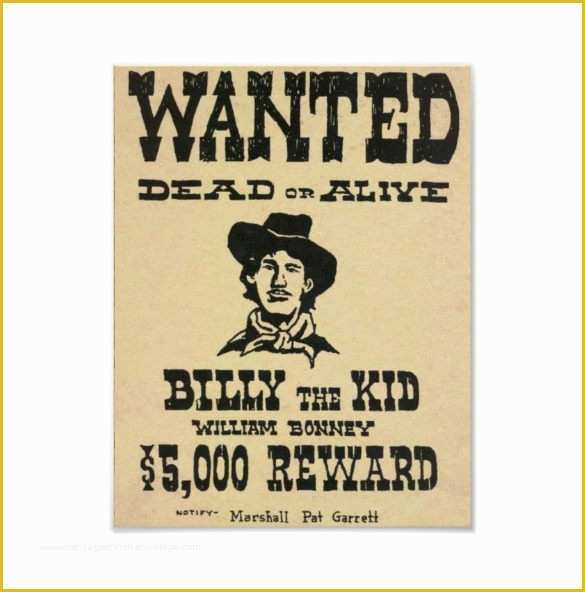 Wild West Wanted Poster Template Free Of Old Wanted Poster 10 Free Printable Word Pdf Psd