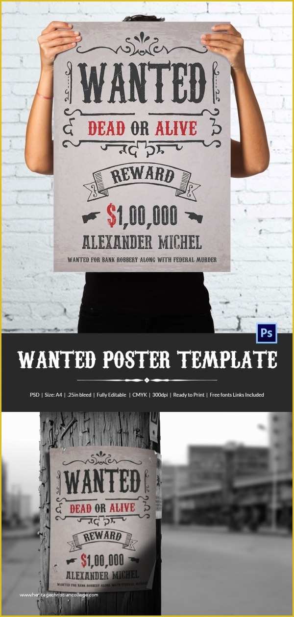 Wild West Wanted Poster Template Free Of Wanted Poster Template 34 Free Printable Word Psd