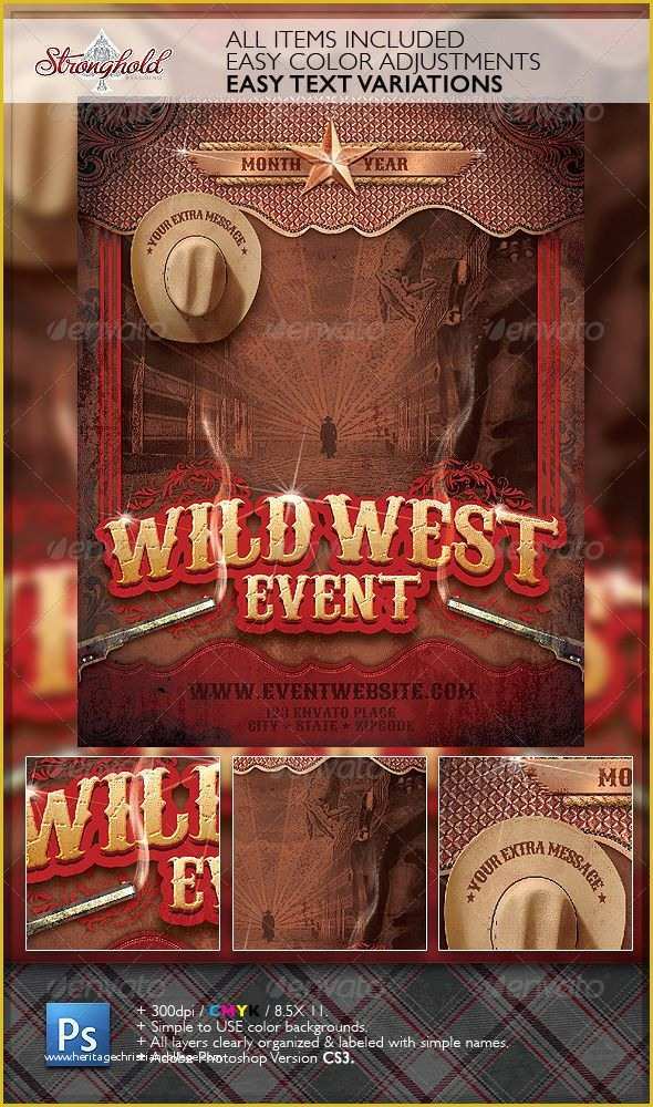 Wild West Wanted Poster Template Free Of Wild West Gunslinger Flyer Poster Template