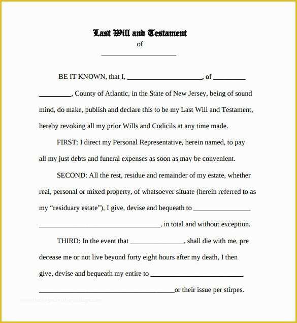 Will Testament Template Free Of Download Free software Template Will and Testament Free