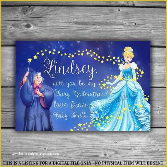 Will You Be My Godmother Free Template Of Fairy Godmother Printable Digital File Will You Be My
