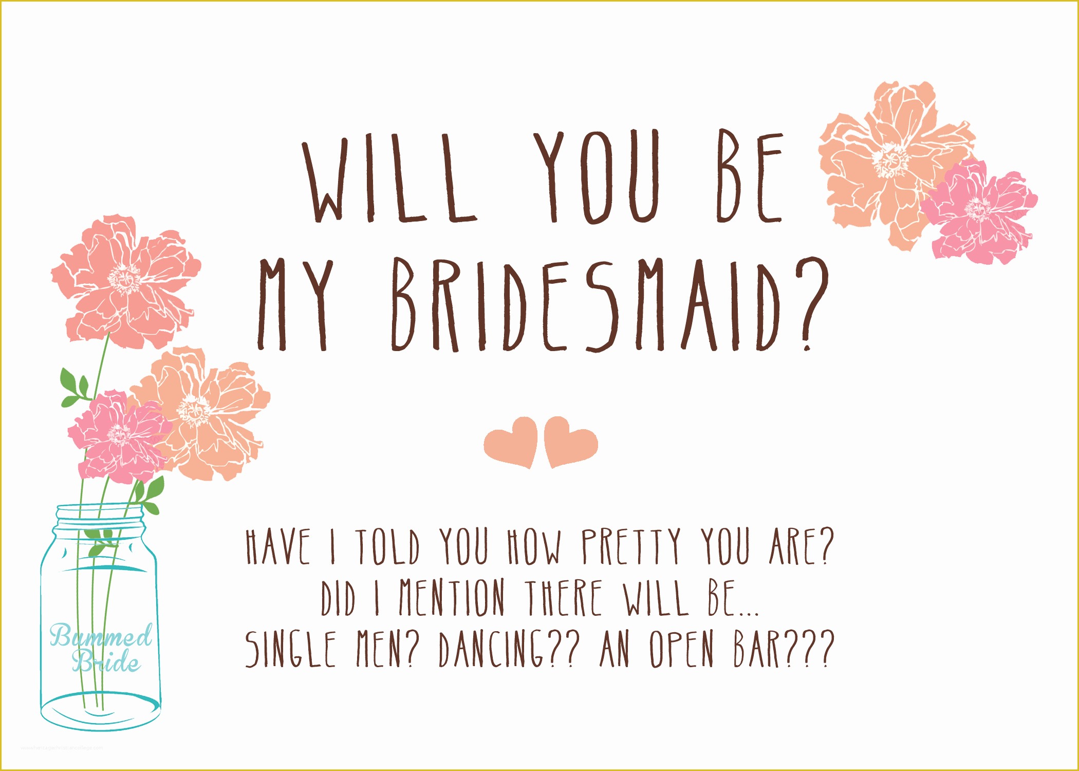 Free Online Printable Bridemaid Cards