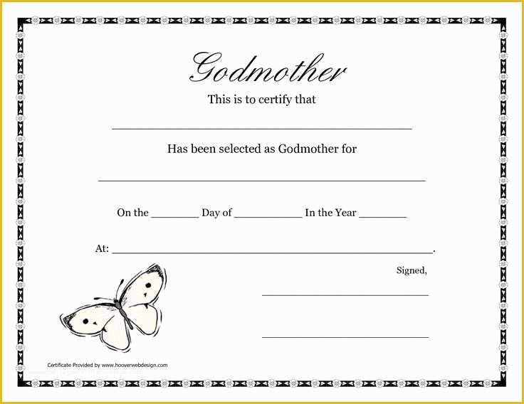 Will You Be My Godmother Free Template Of Free Printable Godparent Certificates