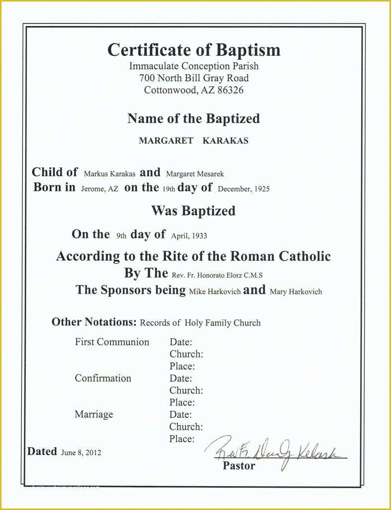 Will You Be My Godmother Free Template Of I Got Baptism Certificates for All the Karakas Children