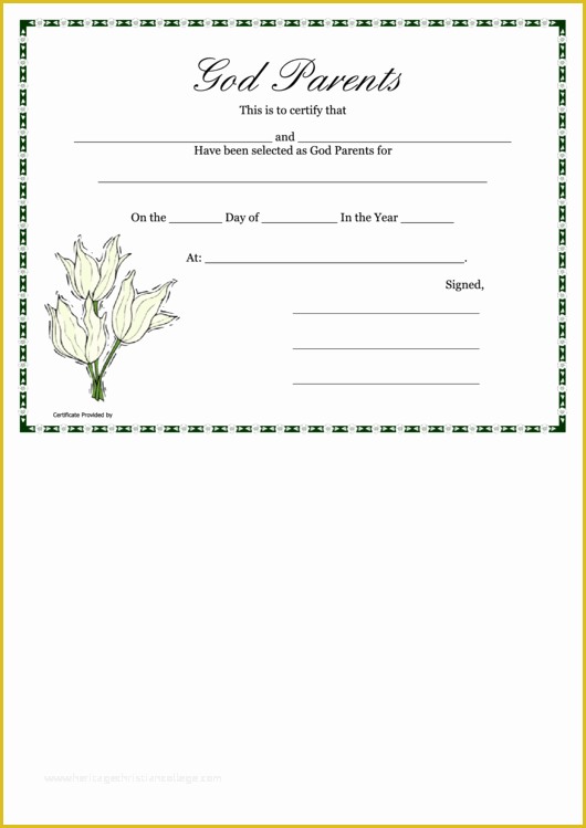 Will You Be My Godmother Free Template Of top 13 Godparents Certificate Templates Free to