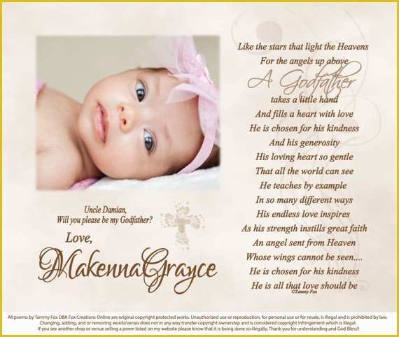 Will You Be My Godmother Free Template Of Will You Be My Godparent Personalized Poetry Print Like the