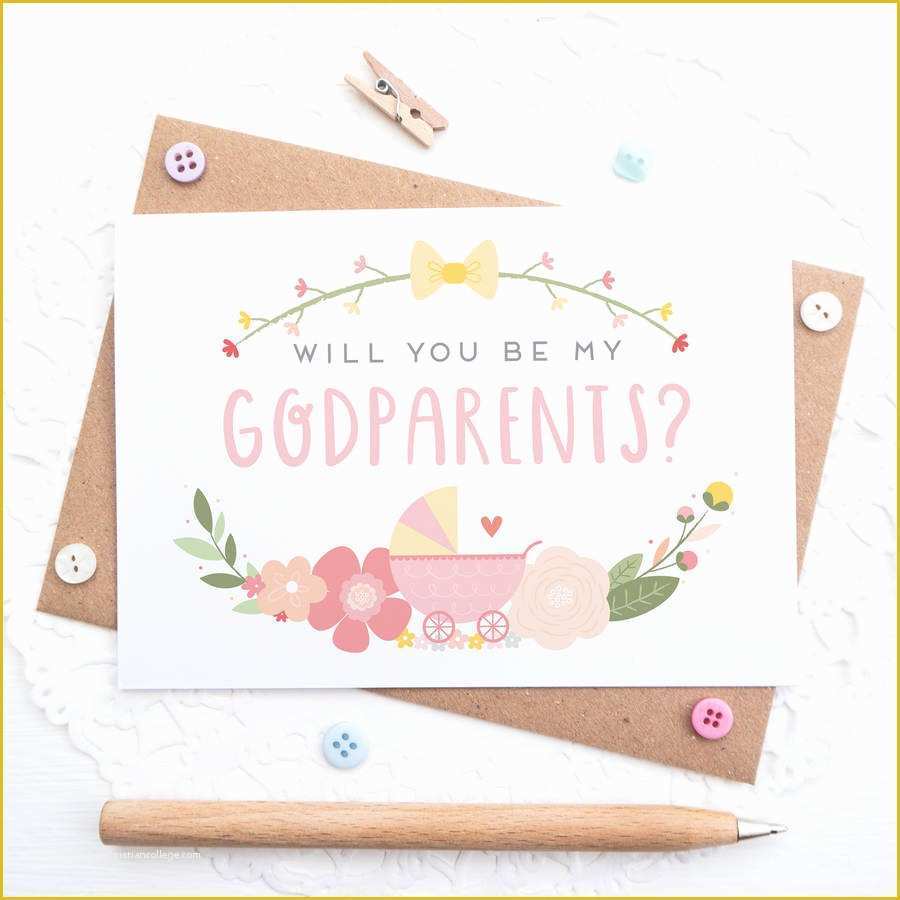 Will You Be My Godmother Free Template Of Will You Be My Godparents Card by Joanne Hawker