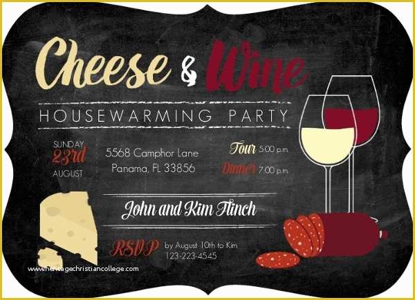 Wine and Cheese Party Invitation Template Free Of Cheese and Wine Housewarming Party Invitation