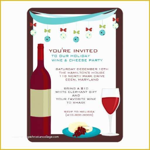 Wine and Cheese Party Invitation Template Free Of Holiday Wine &amp; Cheese Party Invitations