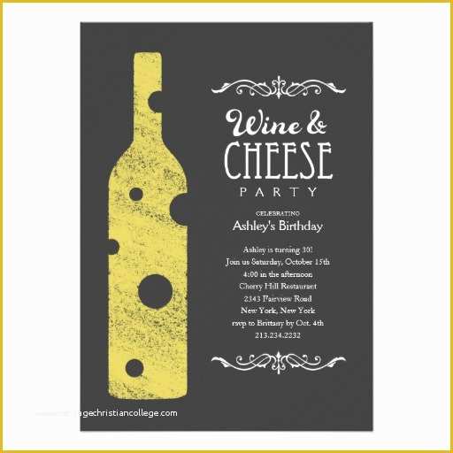Wine and Cheese Party Invitation Template Free Of Personalized Wine Birthday Invitations