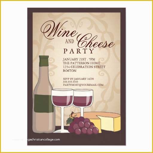 Wine and Cheese Party Invitation Template Free Of Tuscan Wine & Cheese Tasting Party Invitation
