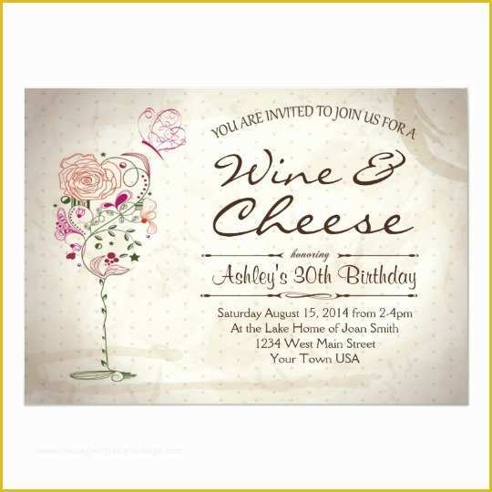 Wine and Cheese Party Invitation Template Free Of Wine &amp; Cheese Birthday Invitation