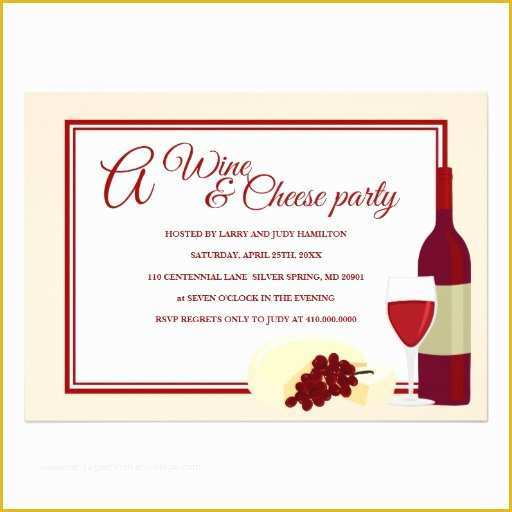 Wine and Cheese Party Invitation Template Free Of Wine & Cheese Party Invitations 5" X 7" Invitation Card