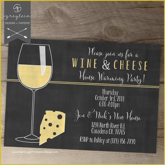 Wine and Cheese Party Invitation Template Free Of Wine and Cheese Invitations House Warming Chalkboard Invites