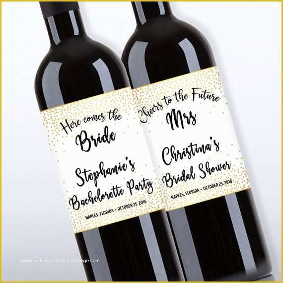 Wine Bottle Invitation Template Free Of Bridal Shower Wine Bottle Labels Customized Bachelorette