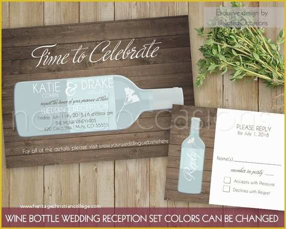 Wine Bottle Invitation Template Free Of Rustic Wine Bottle Wedding Invitation Wedding by