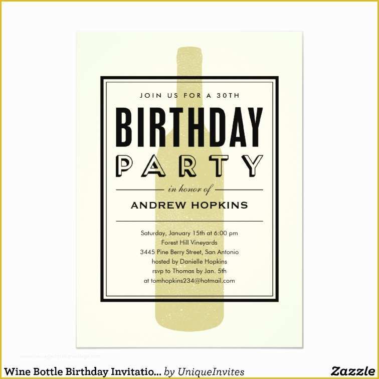 Wine Bottle Invitation Template Free Of Wine Bottle Birthday Invitations