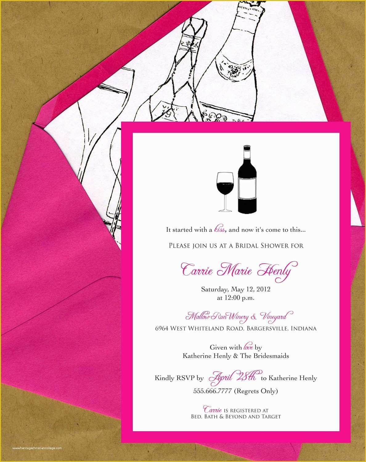 Wine Bottle Invitation Template Free Of Wine Bottle Bridal Shower Invitations by Bbinvitations On Etsy