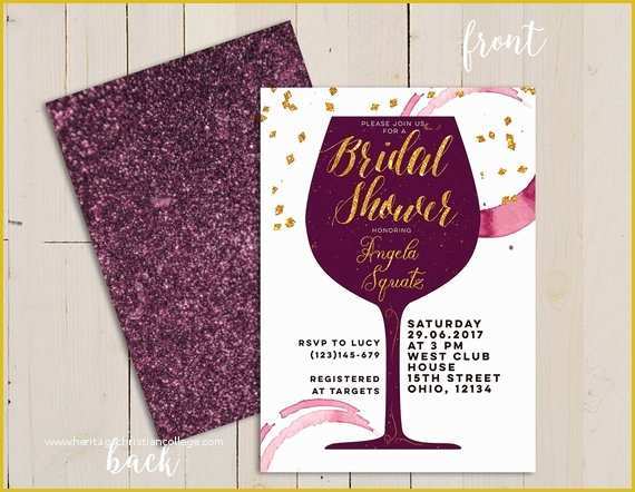 Wine Bottle Invitation Template Free Of Wine themed Bridal Shower Invitation Wine themed Invitation