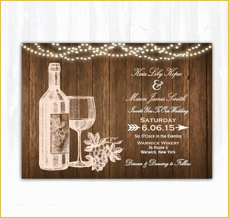 Wine Bottle Invitation Template Free Of Wine Wedding Invitation Diy Printable Digital File or Print