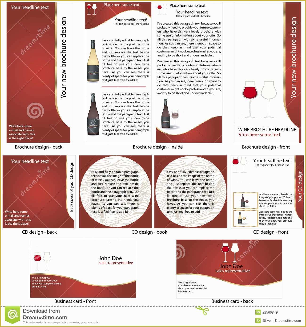 Wine Brochure Template Free Of Wine Stationary Template Royalty Free Stock Image