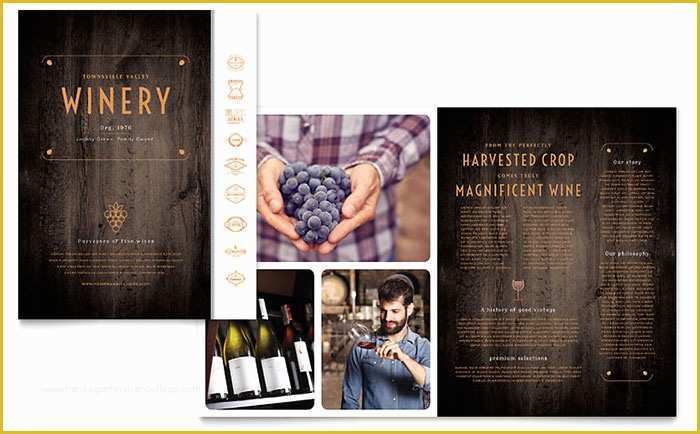 Wine Brochure Template Free Of Winery Brochure Template Design