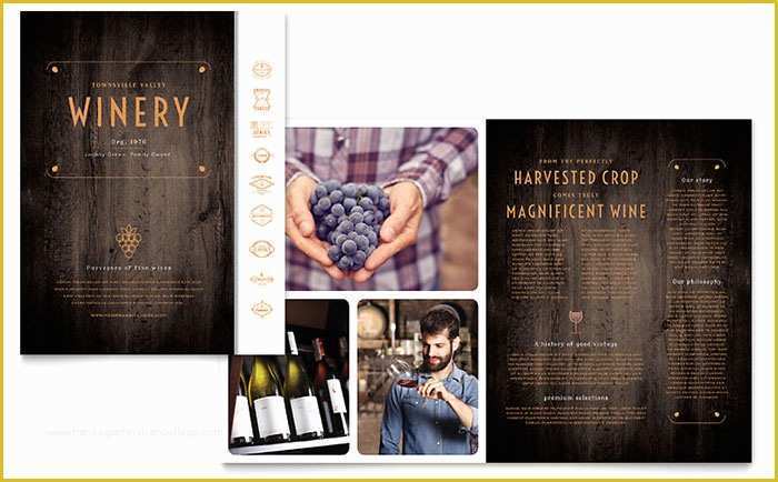 Wine Brochure Template Free Of Winery Brochure Template Design