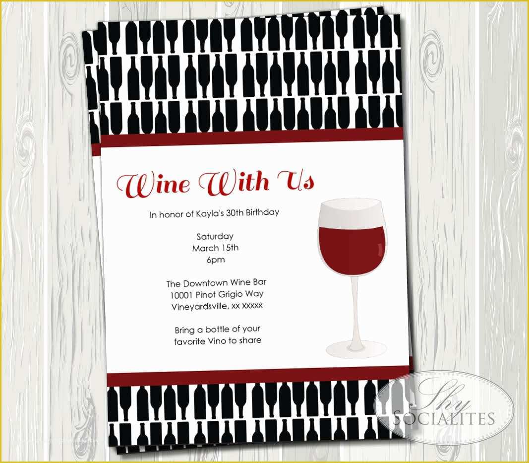 Wine Invitation Template Free Of Modern Red Wine Invitations Bridal Shower Cocktail Party