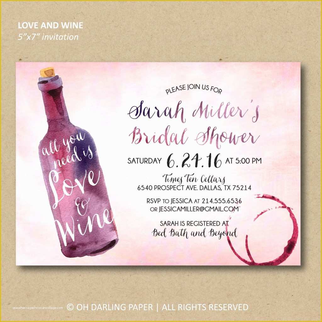 Wine Invitation Template Free Of Printable Wine Invitations