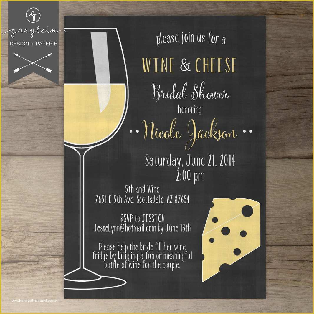 Wine Invitation Template Free Of Wine and Cheese Invitations Chalkboard Dinner Party