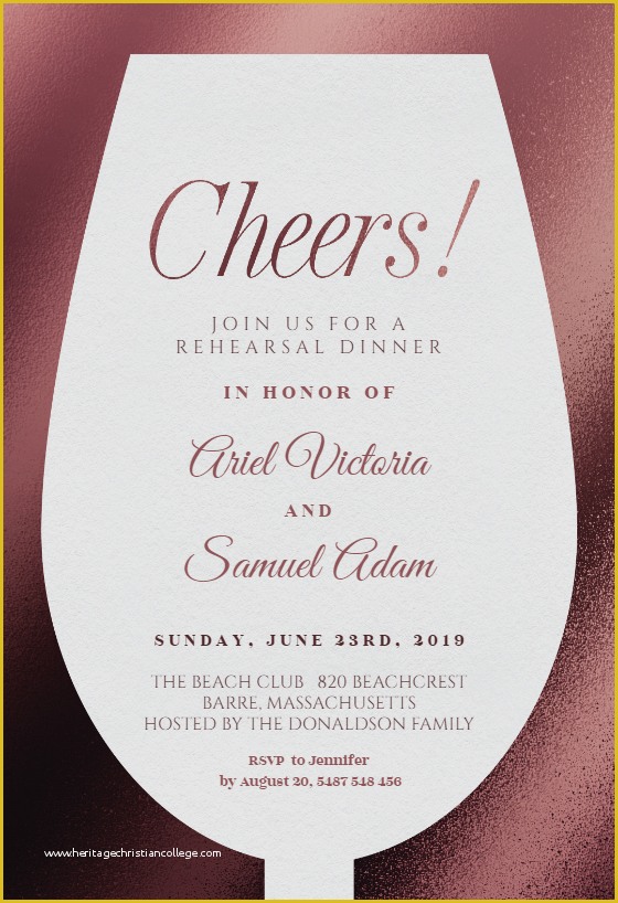 Wine Invitation Template Free Of Wine Glass Rehearsal Dinner Party Invitation Template