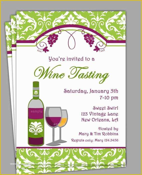 Wine Invitation Template Free Of Wine Tasting Invitation Printable or Printed with Free