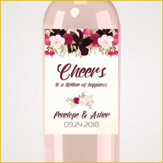 Wine Label Design Templates Free Of Boho Custom Wedding Wine Bottle Labels Printable Template A