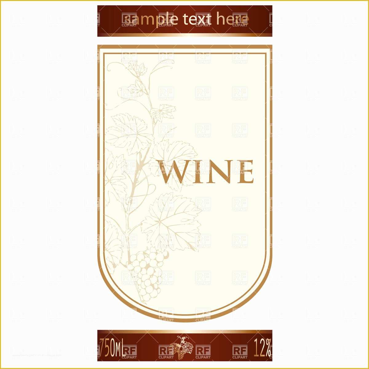Wine Label Design Templates Free Of Template Of Wine Label with Vine and Bunch Of Grapes
