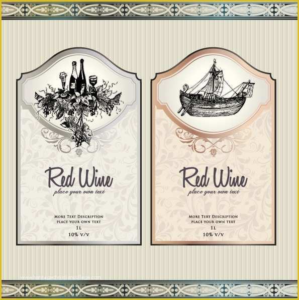 Wine Label Design Templates Free Of Vintage Elements Of Wine Labels Vector Material 03 Free