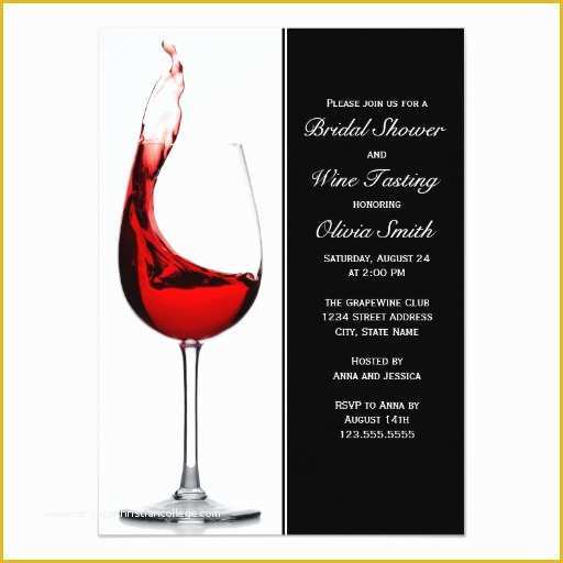 Wine Tasting Invitation Template Free Of Elegant Wine Glass Bridal Shower Invitations