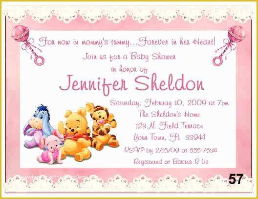 Winnie the Pooh Baby Shower Invitations Templates Free Of 20 Baby Winnie the Pooh Baby Shower Invitations