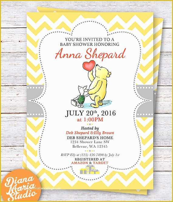 Winnie the Pooh Baby Shower Invitations Templates Free Of Baby Shower Invitation Templates Classic Winnie the Pooh