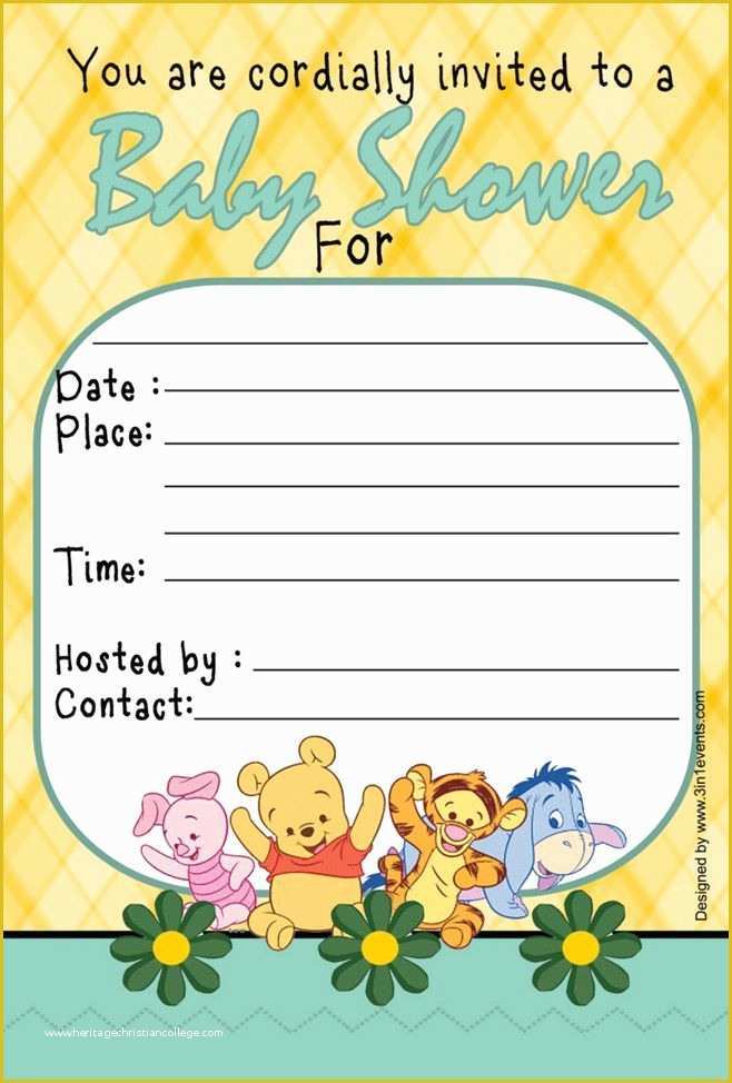 Winnie the Pooh Baby Shower Invitations Templates Free Of Best 25 Baby Shower Invitation Templates Ideas On