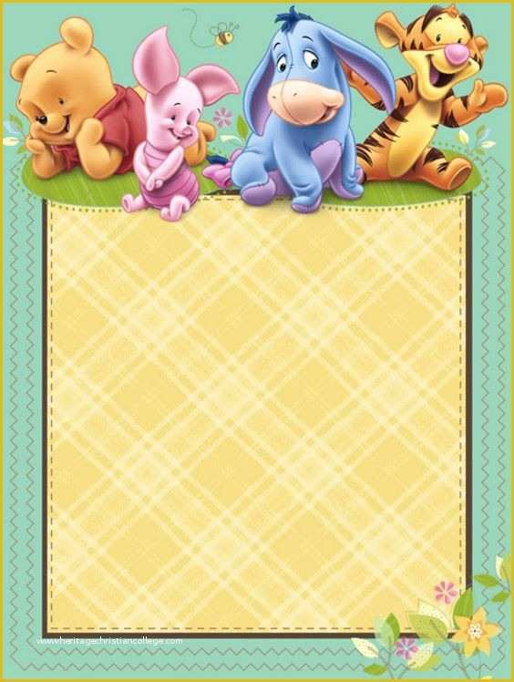 Winnie the Pooh Baby Shower Invitations Templates Free Of Classic Winnie the Pooh Baby Shower Invitations Printable